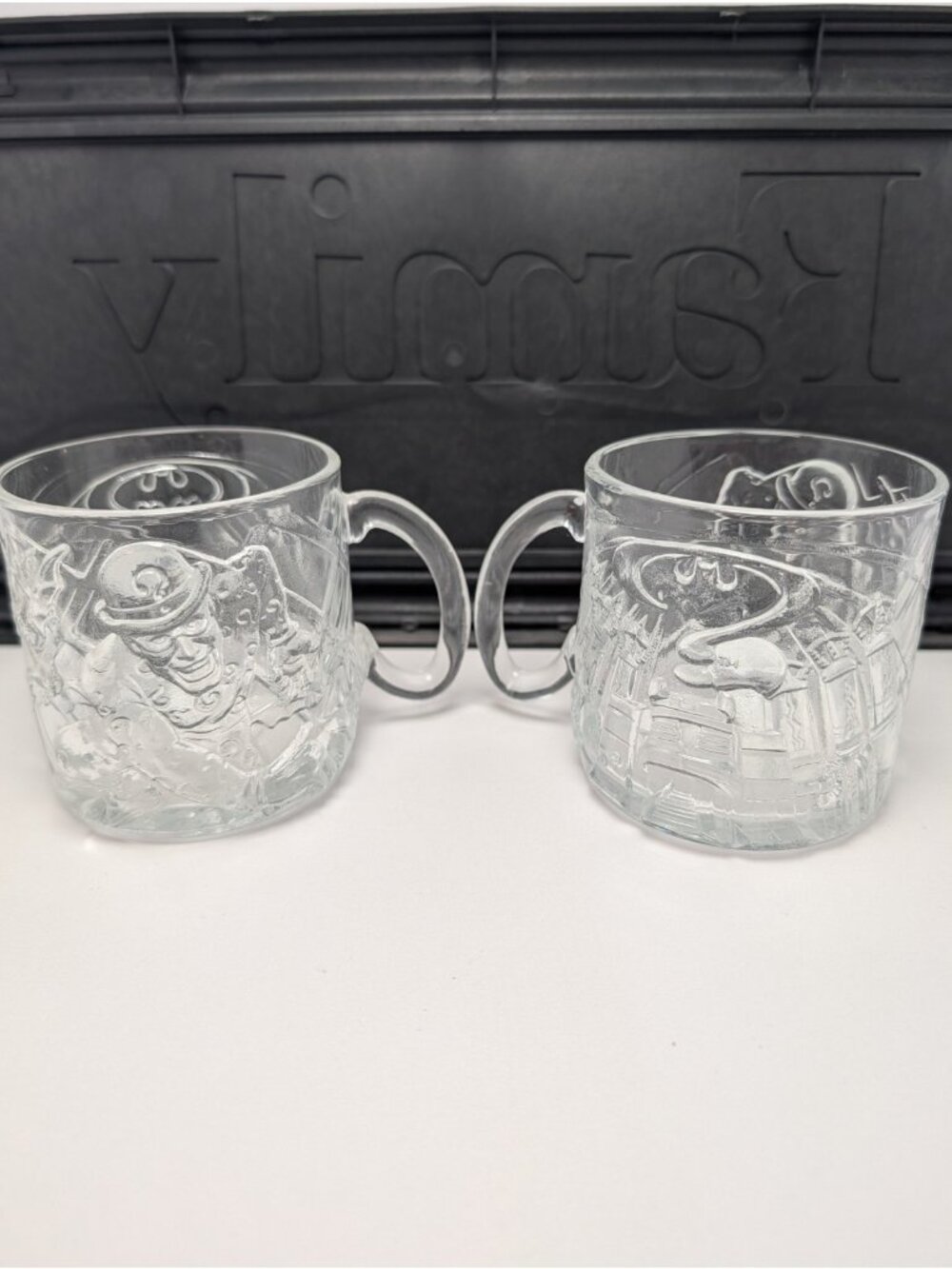 SET OF 2 VINTAGE McDONALD'S 95’ BATMAN FOREVER CLEAR GLASS MUGS CUPS THE RIDDLER